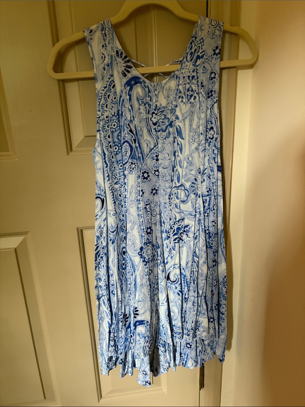 En Creme Blue Paisley Midi Dress